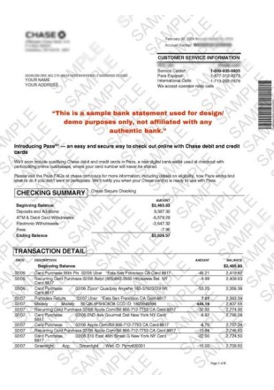 bank statement templates